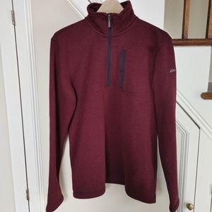 Eddie Bauer quarter zip sweater maroon M excellent